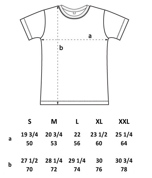 t shirt dimensions